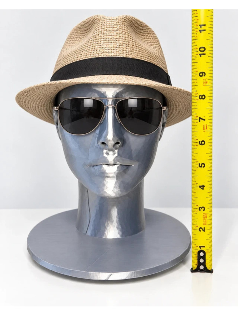 Metallic Silver Mannequin Display Head w/ Base  Boutique Display